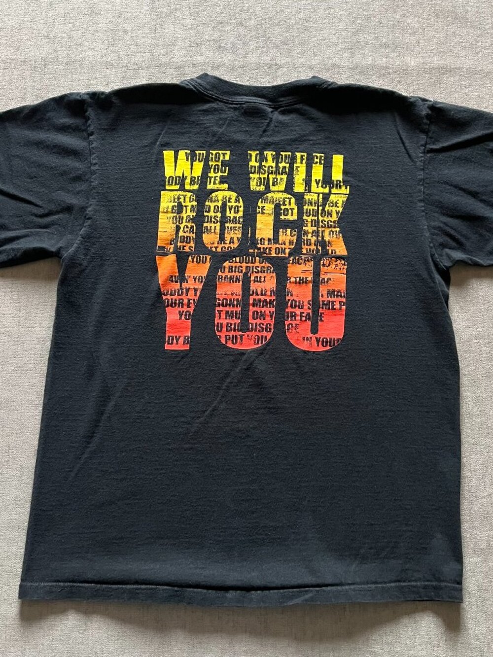 VTG Queen Graphic T-Shirt Adult Unisex M Black Rock Band Big Logo Tour Concert